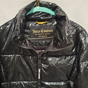 Juicy Couture Glossy Black Puffer Coat